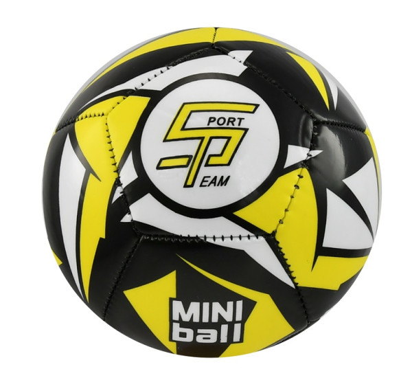 Fotbalový míč miniball SPORTTEAM, černo-neon.žlutý