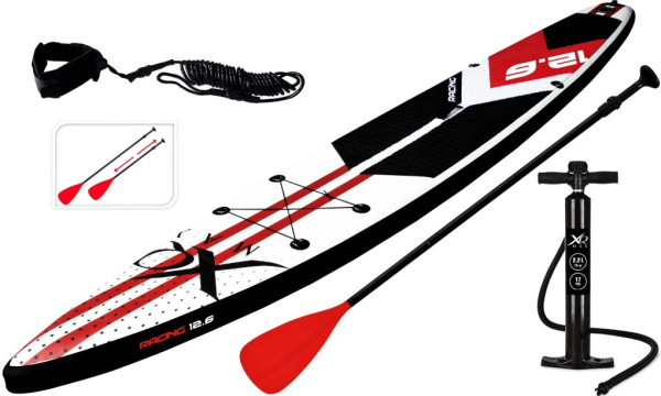 Paddleboard pádlovací prkno 380 cm s kompletním příslušenstvím, červená